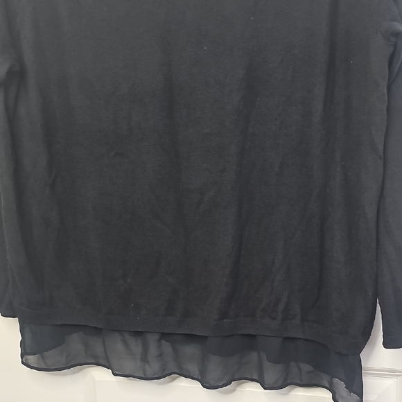 DKNYC Women's Black Sheer Hem Blouse Size XXL - Picture 5 of 9